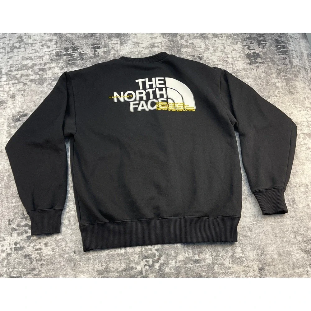 The‎ North Face Small Black Gold Logo Sweatshirt Gorpcore Heritage Crewneck